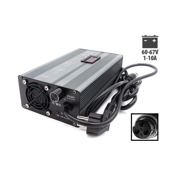 Brzi punjač 67.2V 1-10A GX16 za KABOO WOLF, PULSE 10, VSETT 10+, Vsett APEX,  i druge 60V romobile