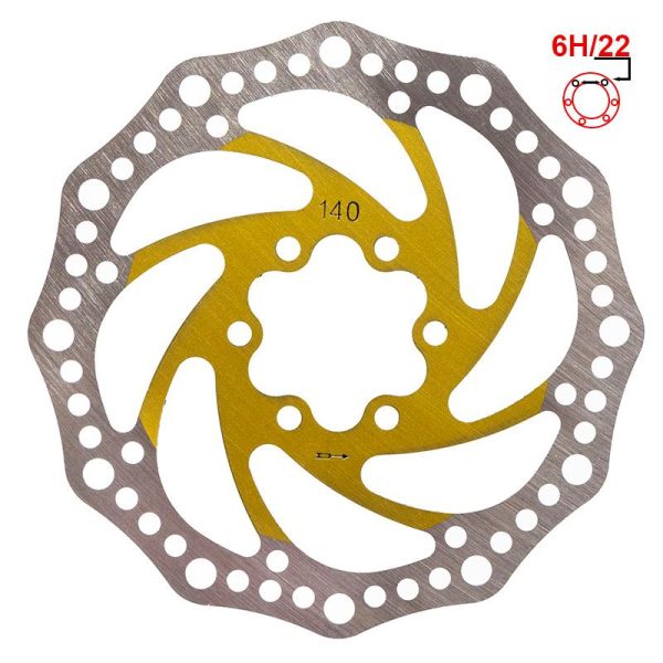 Kočioni disk 140mm  6 rupa - zlatni