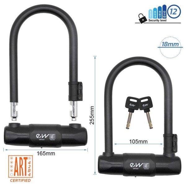 Lokot U-lock s ključem 255X165x18mm sigurnosna razina 12 - ART certifikat