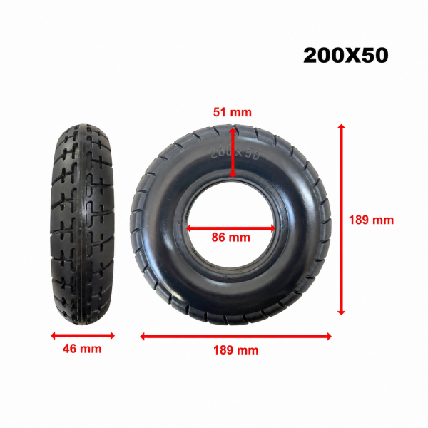 Puna guma 200x50 (8.66) za električni romobil npr. Neutron N1, Emove Touring